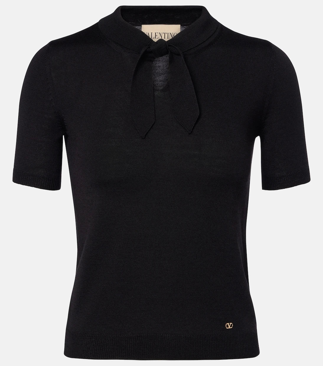 Valentino - VLogo tie-neck wool-blend top