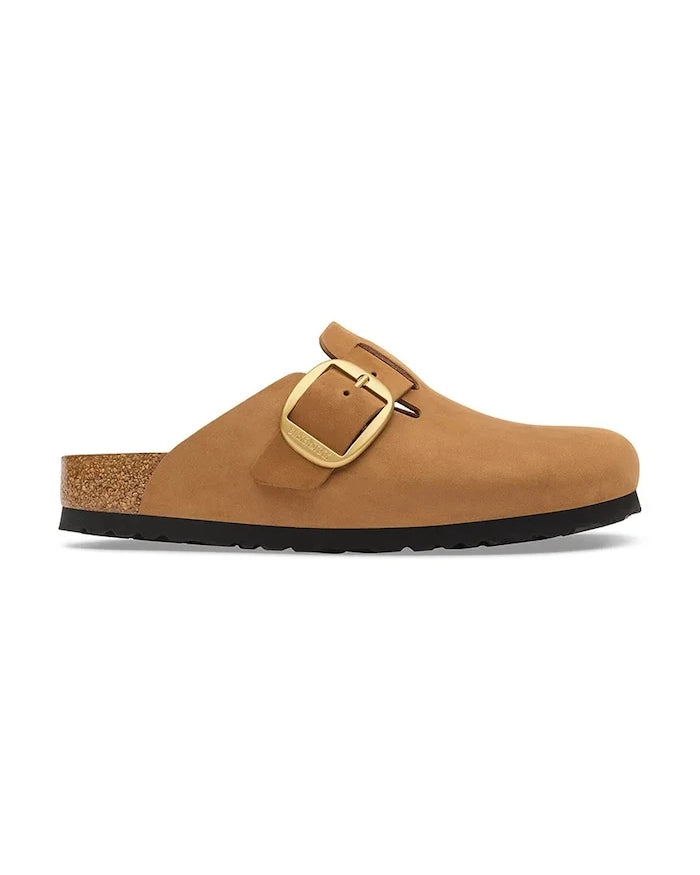 Birkenstock Boston Big Buckle Nubuck Leather kadın nubuk sabot terlik
