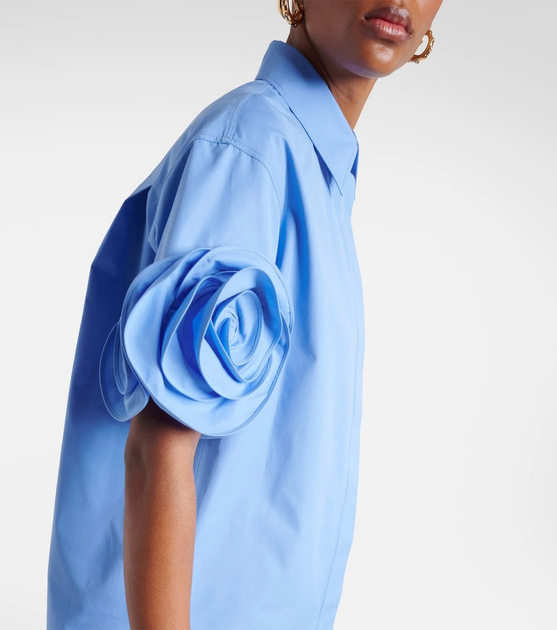 Valentino - Floral-appliqué cotton shirt