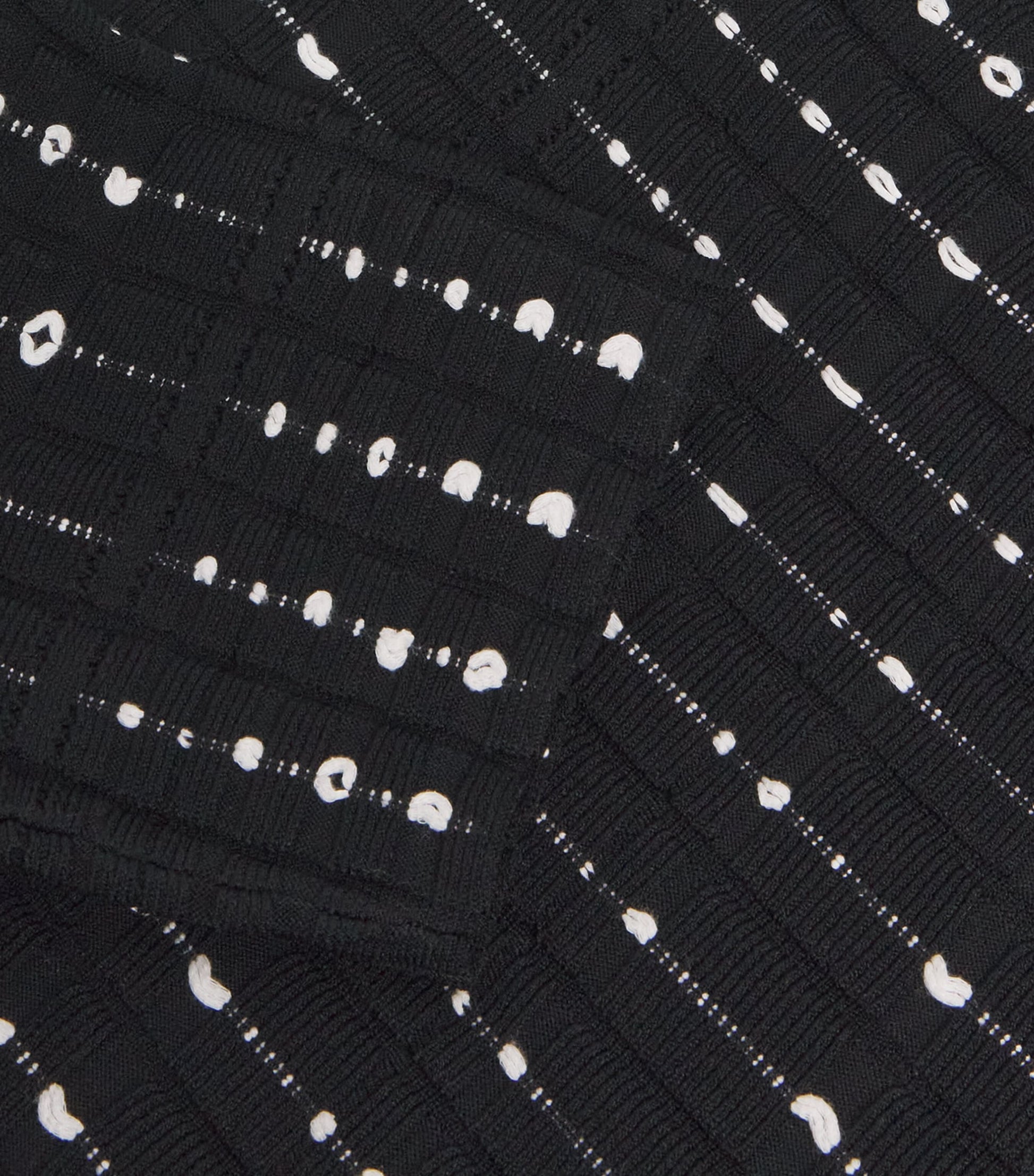 Fragmented Stripes Dress BLACK/IVORY