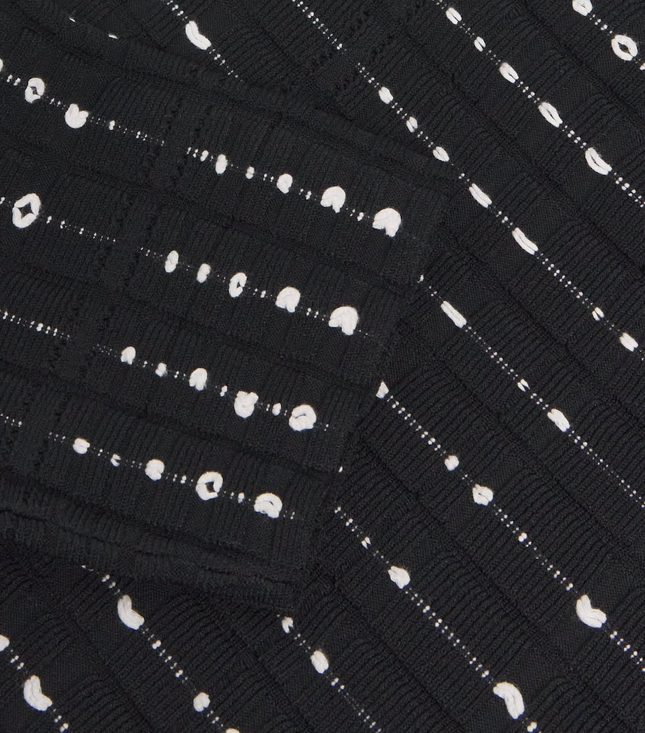 Fragmented Stripes Dress BLACK/IVORY