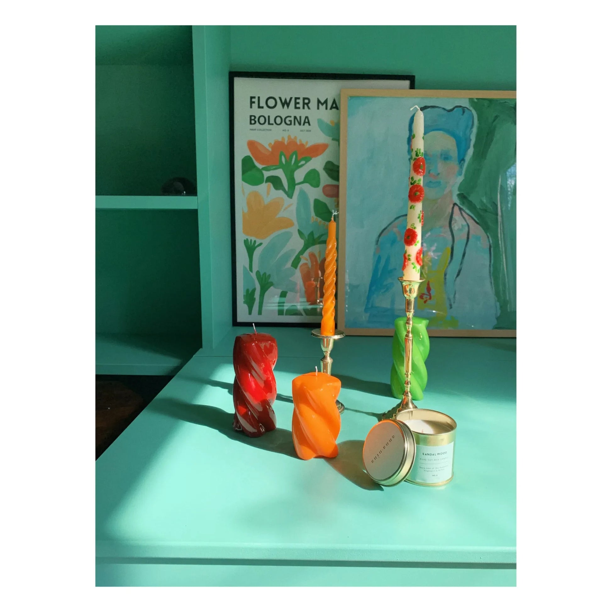 Anna + Nina - Blunt Twisted Candle - 9 cm | Orange