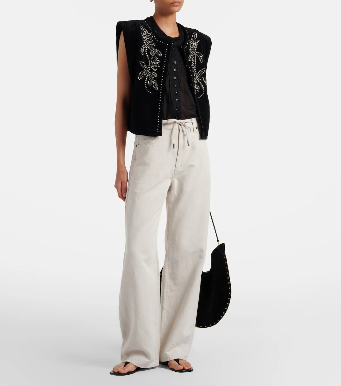 Frame - Off Duty Drawstring wide-leg jeans