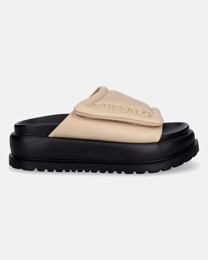 Buffalo platformlu kadın terlik ayakkabı Palma Velcro