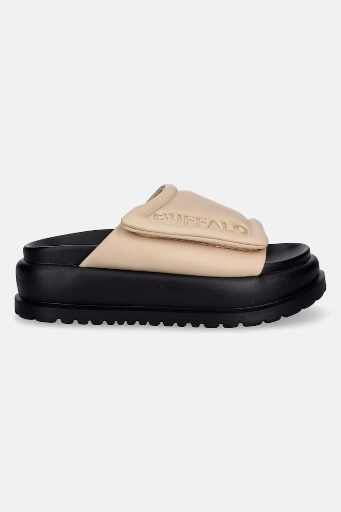 Buffalo platformlu kadın terlik ayakkabı Palma Velcro
