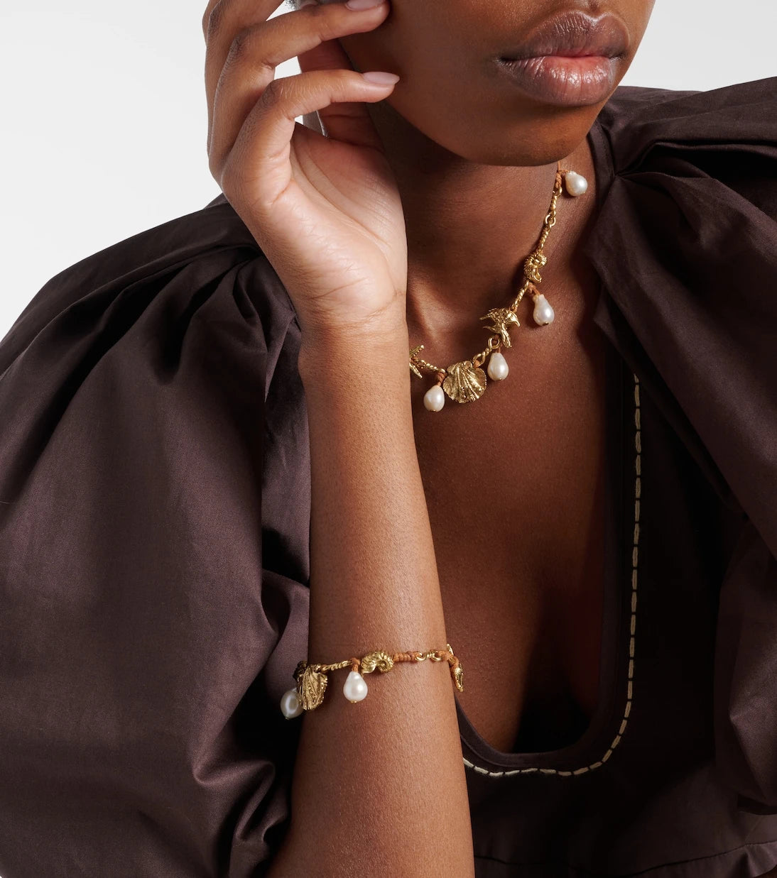 Alémais - Faux pearl embellished charm bracelet