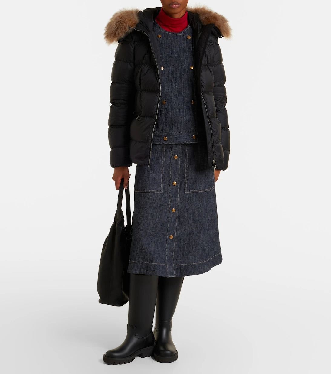 Moncler - Boed shearling-trimmed down jacket