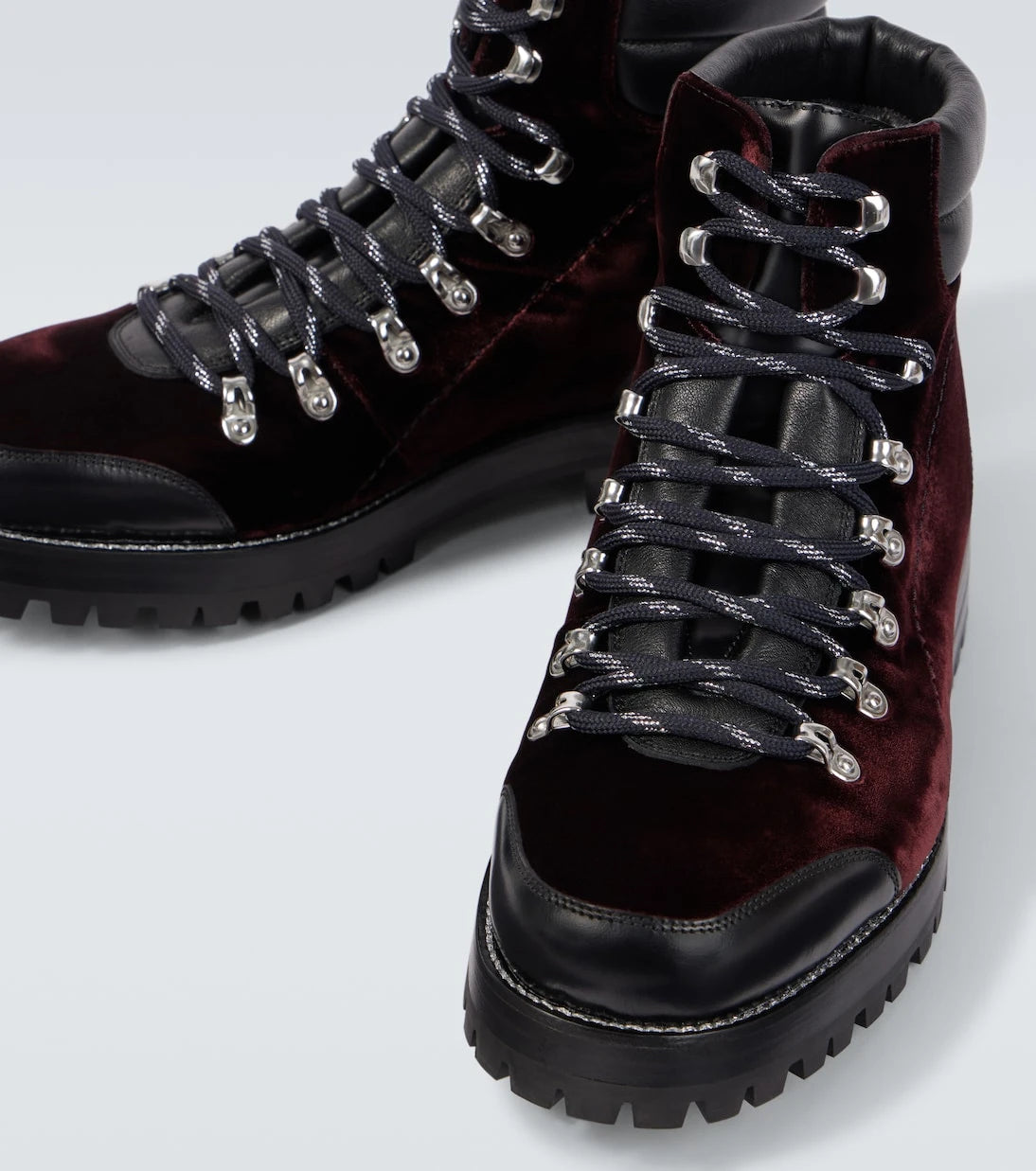 Manolo Blahnik - Janka leather-trimmed velvet combat boots