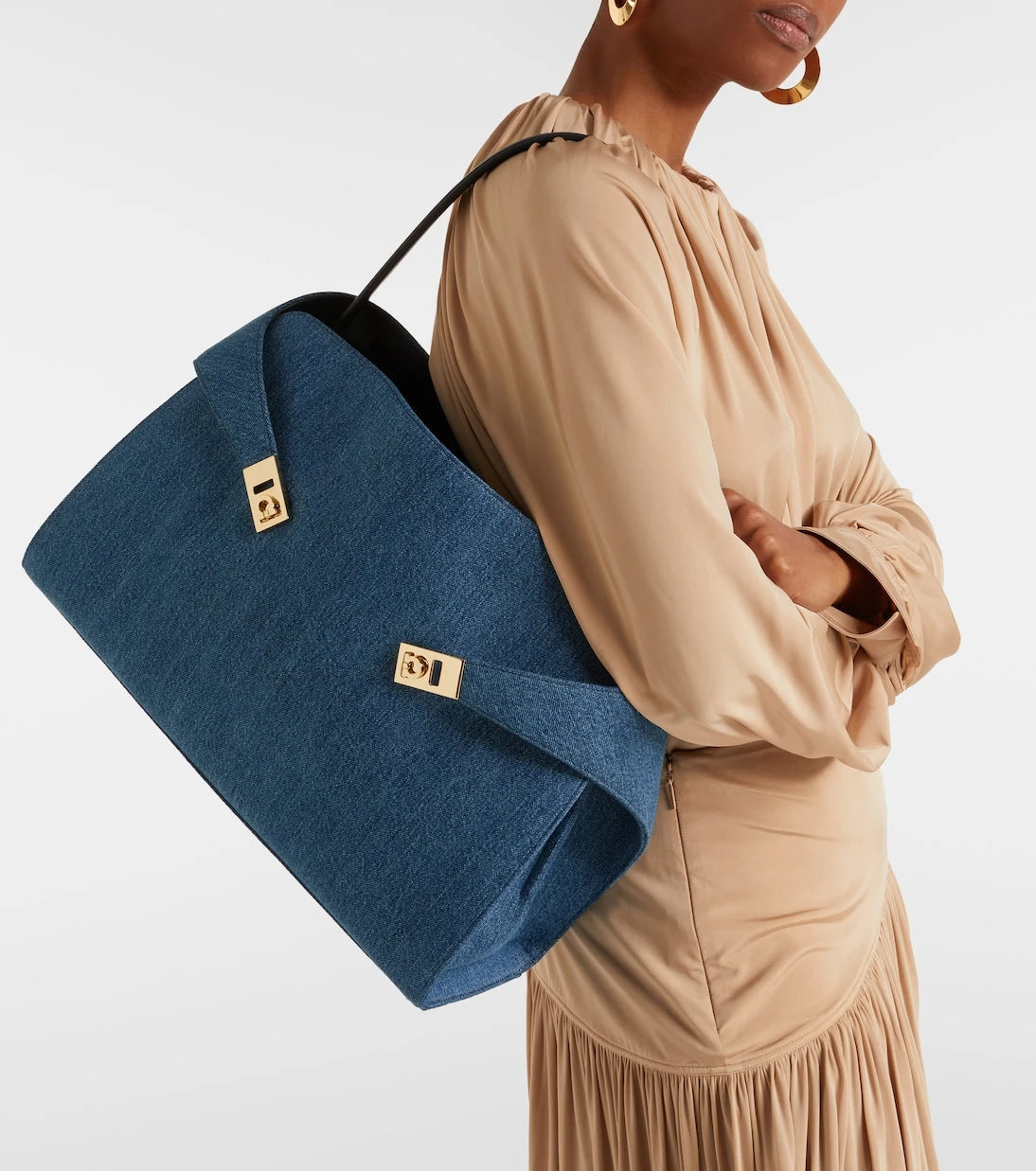 Ferragamo - Hug Large denim tote bag