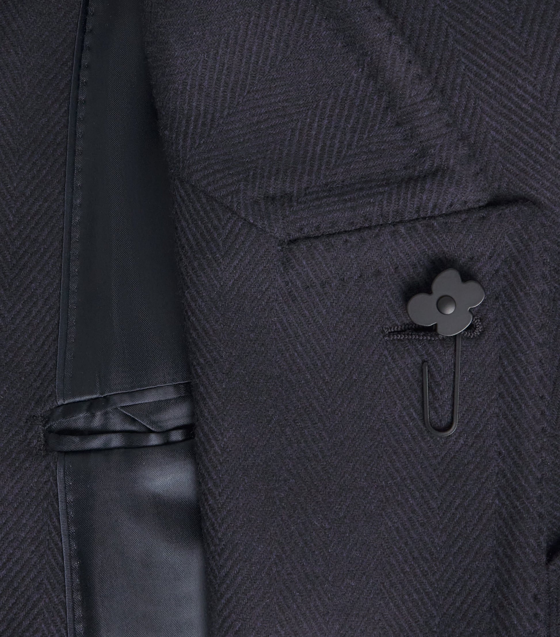 Lardini Navy Wool-Cashmere Double-Breasted Overcoat