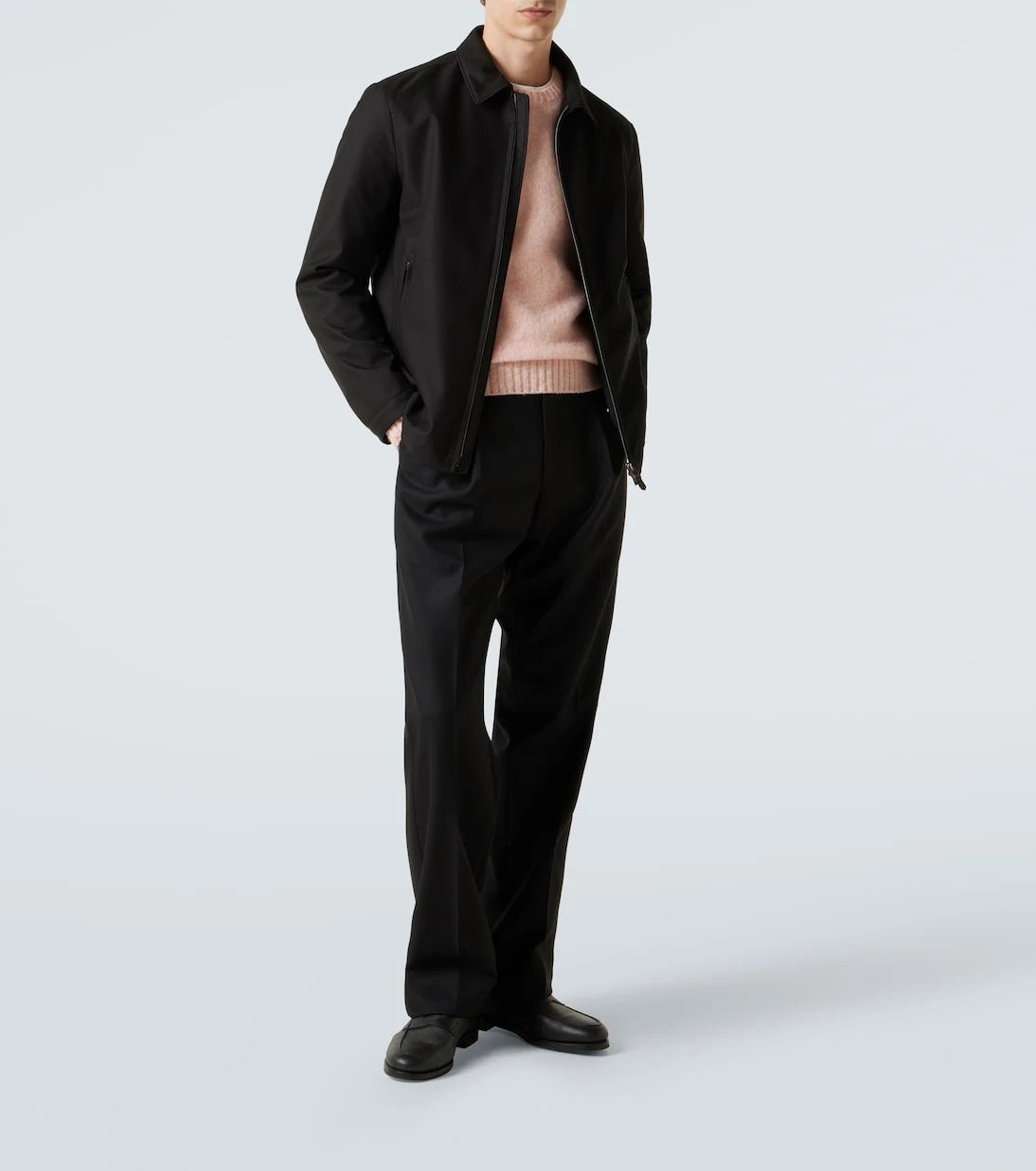 Canali - Leather-trimmed jacket