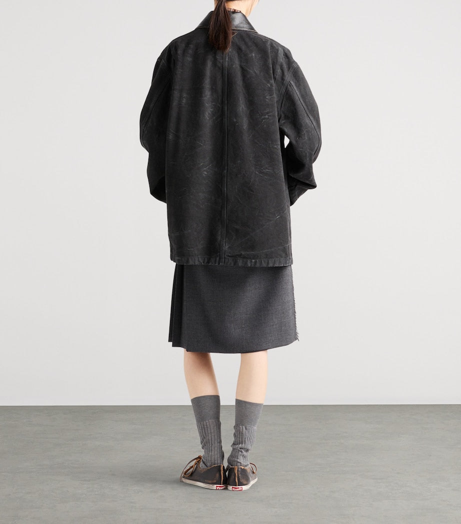 Prada Black Canvas Oversized Jacket
