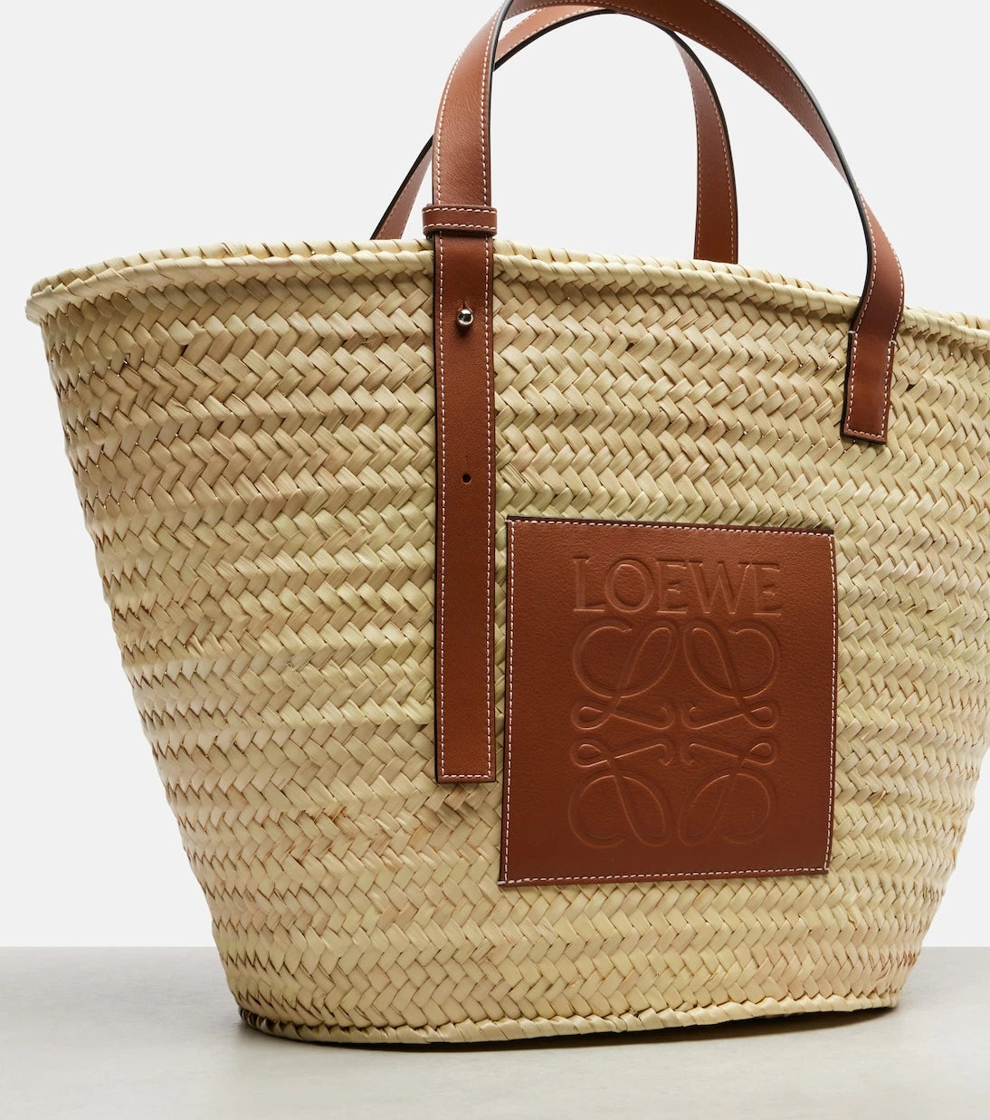 Loewe - Anagram Large leather-trimmed basket bag