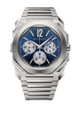 Stainless Steel Octo Finissimo Chronograph GMT Watch 43mm