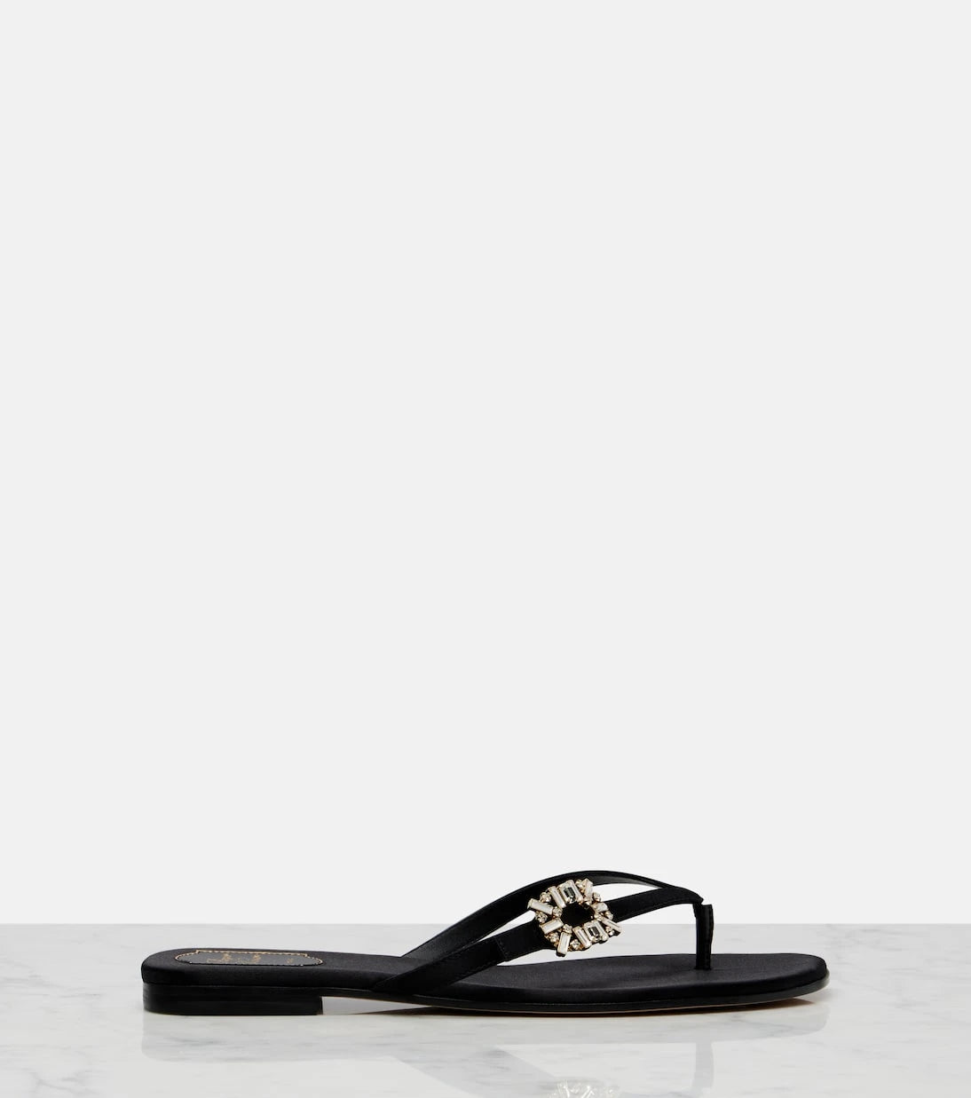 Roger Vivier - Embellished satin thong sandals