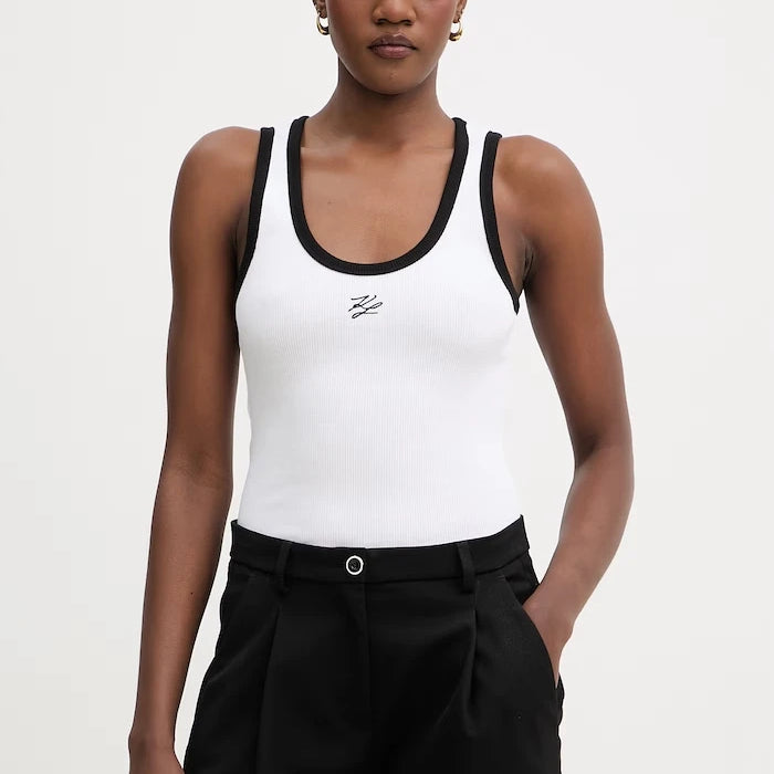 Karl Lagerfeld Kadın Pamuklu Elastan Top