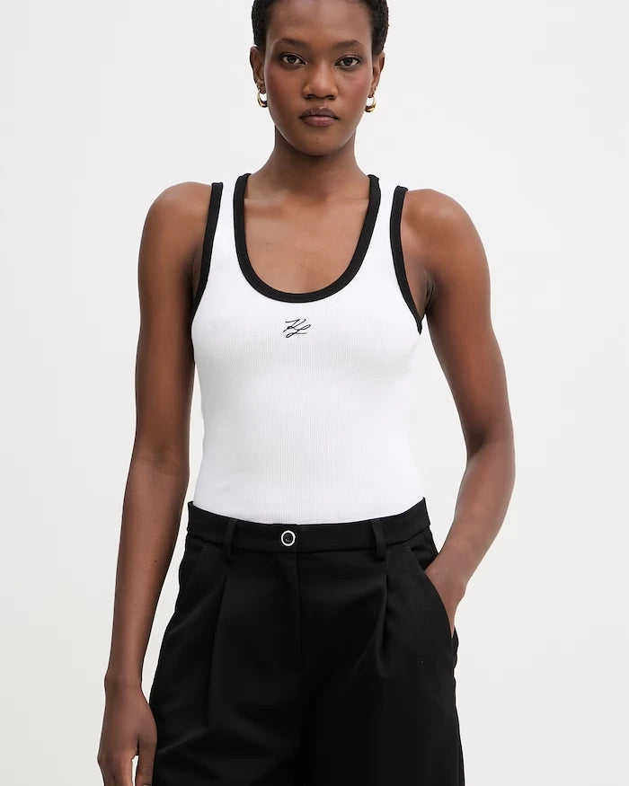 Karl Lagerfeld Kadın Pamuklu Elastan Top