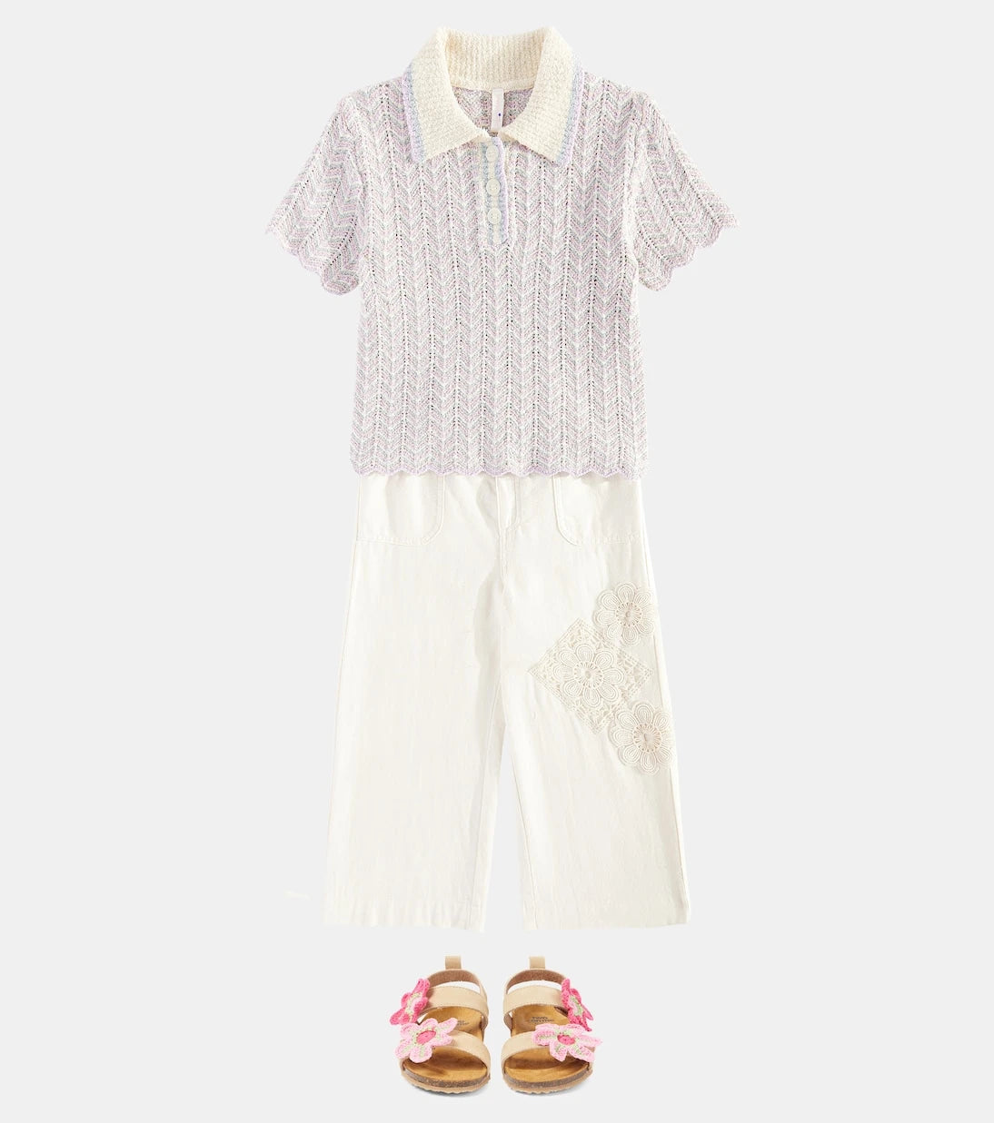 Zimmermann Kids - بنطال جينز Halliday بقصة أرجل واسعة