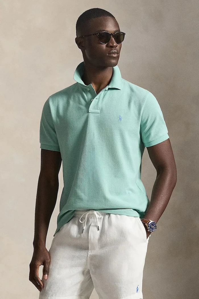 Памучна тениска с яка Polo Ralph Lauren