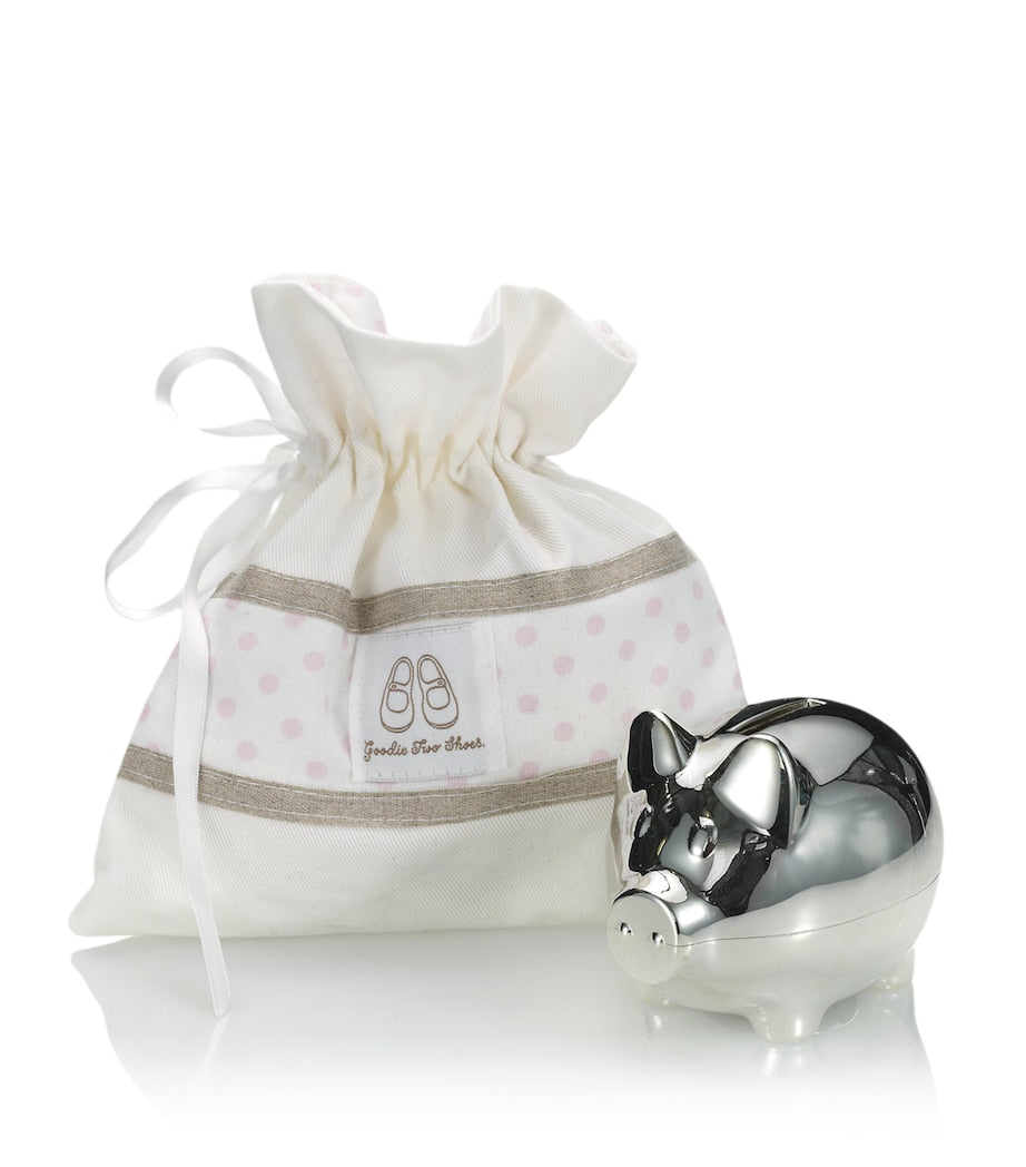 Silver Plated Piggy Bank (Pink)
