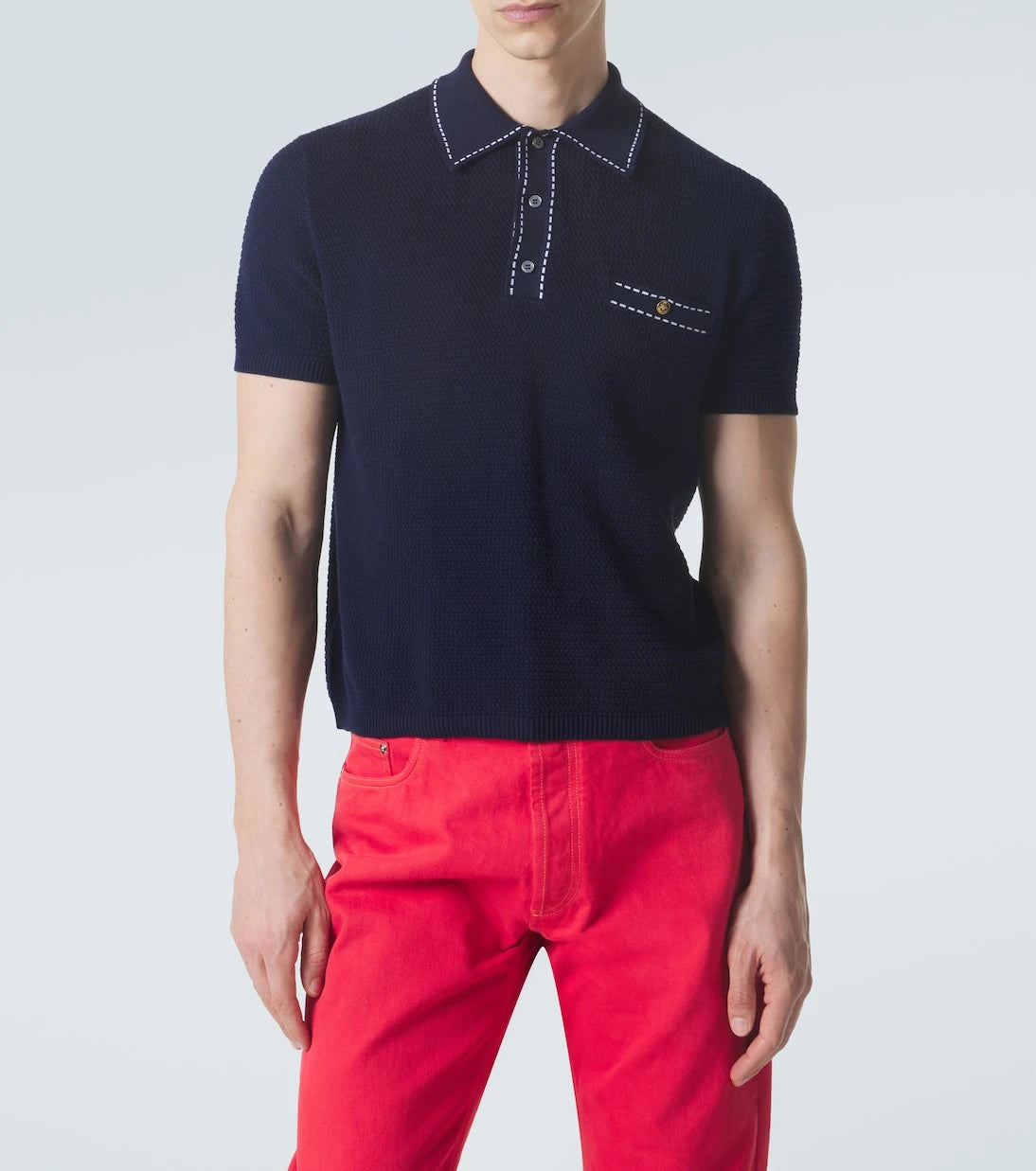 Versace - Cotton polo sweater