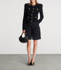 Balmain Black Tweed Button-Up Jacket