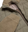 Brown Wool-Blend Padded Bomber Jacket