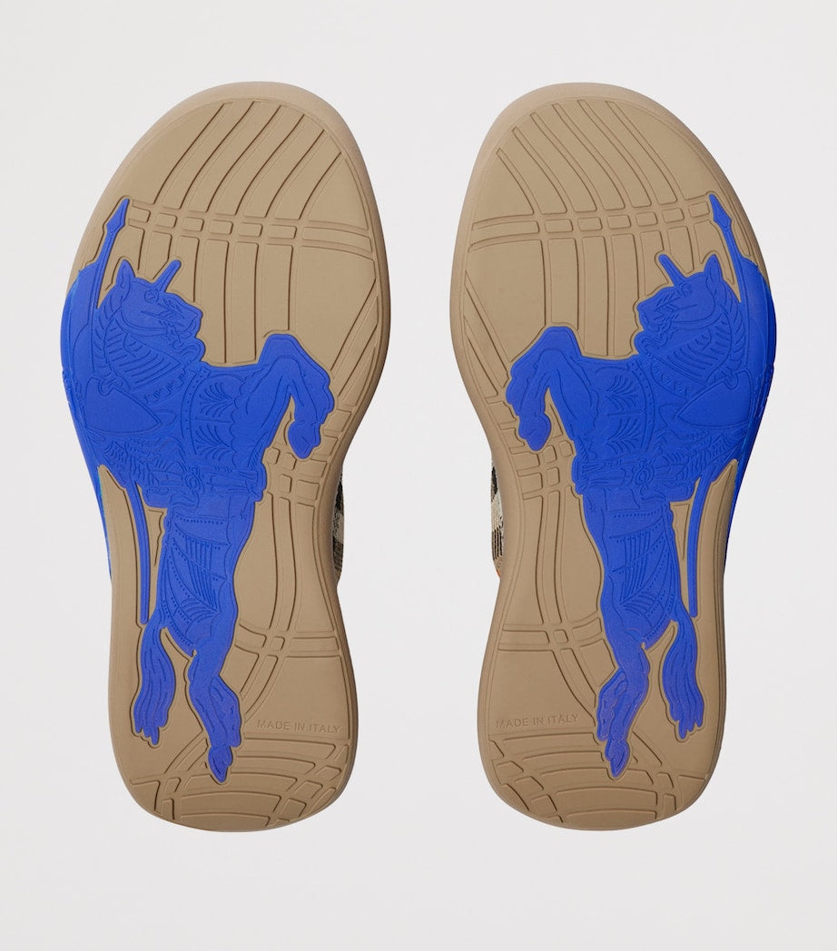 Beige Knit Check Neptune Sneakers