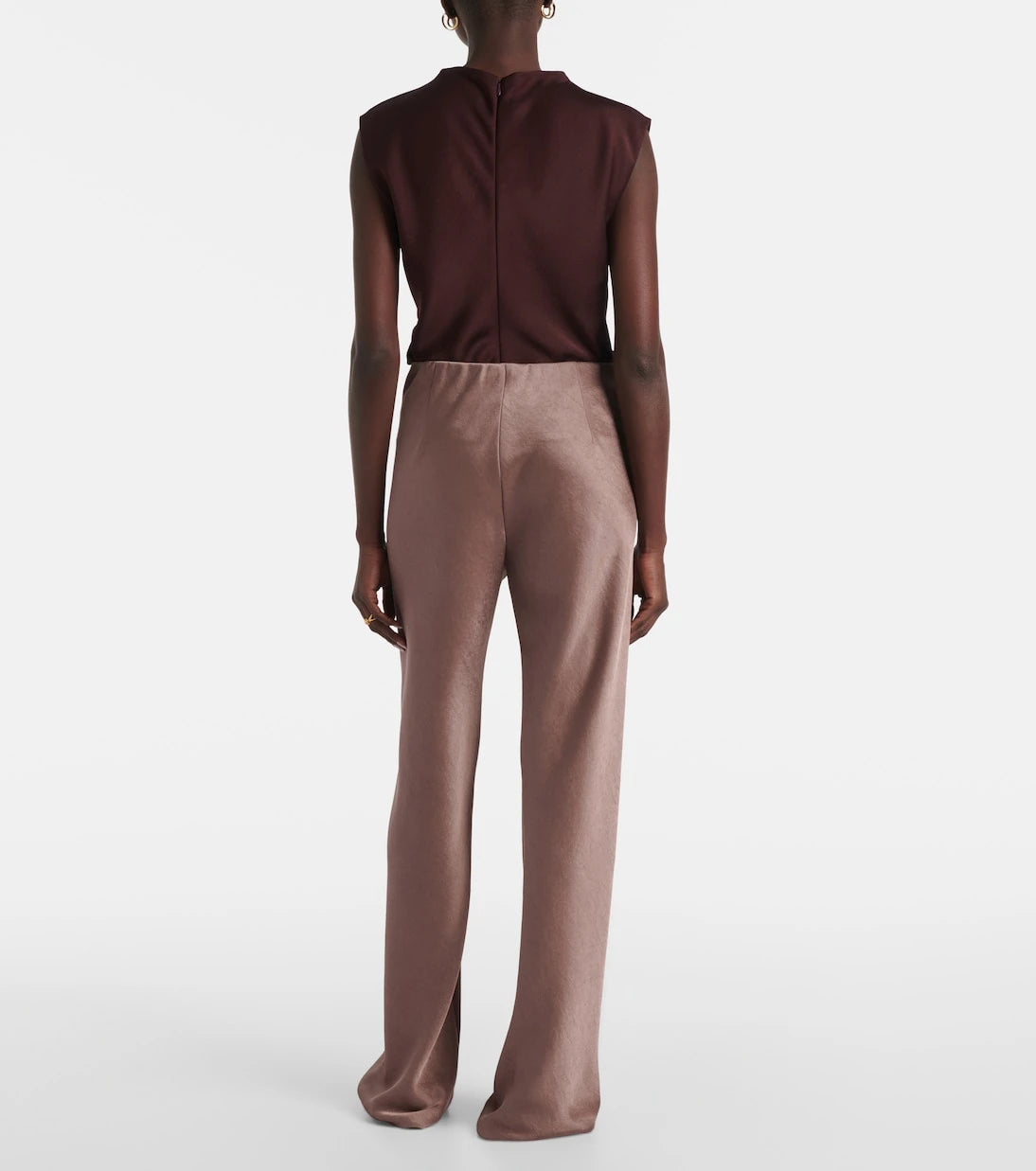 Vince - High-rise satin straight pants