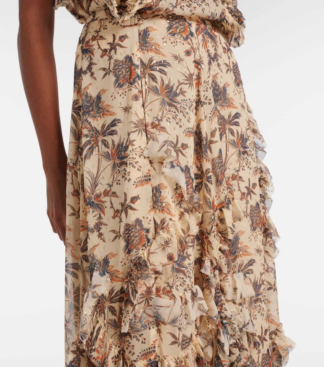 Ulla Johnson - Adele printed silk-blend chiffon midi skirt