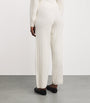 Max Mara White Cashmere Rib-Knit Trousers