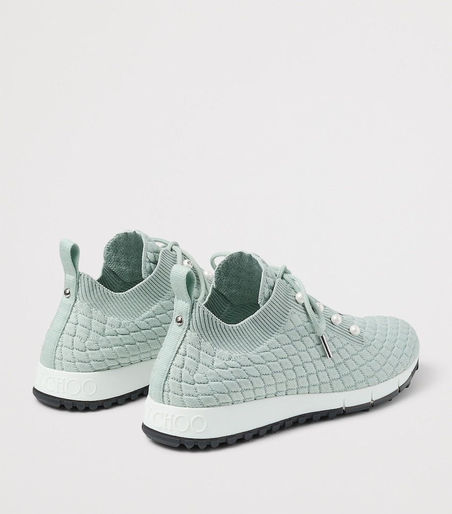 Jimmy Choo Turquoise Veles Knitted Sneakers