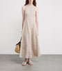 Eleventy Beige x Harrods Linen Floral-Embroidered Dress