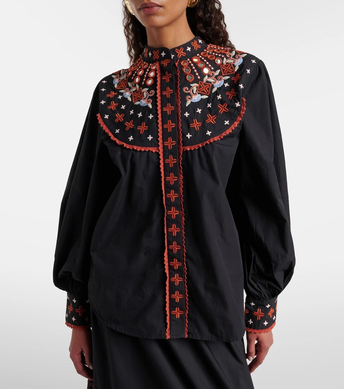 Farm Rio - Embroidered cotton shirt