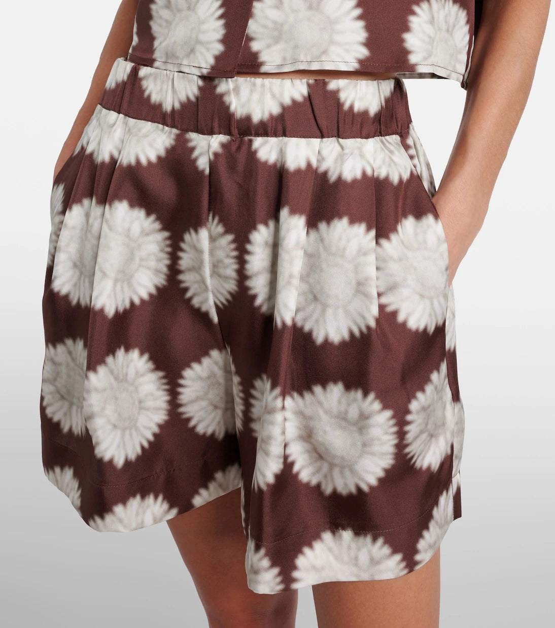 Asceno - Zurich printed silk twill shorts