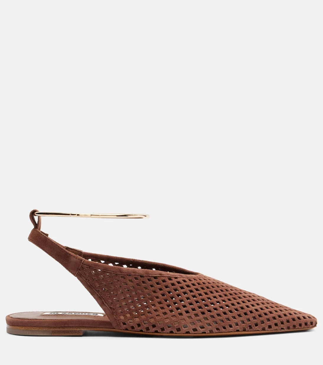 Jil Sander - Perforated suede slingback flats