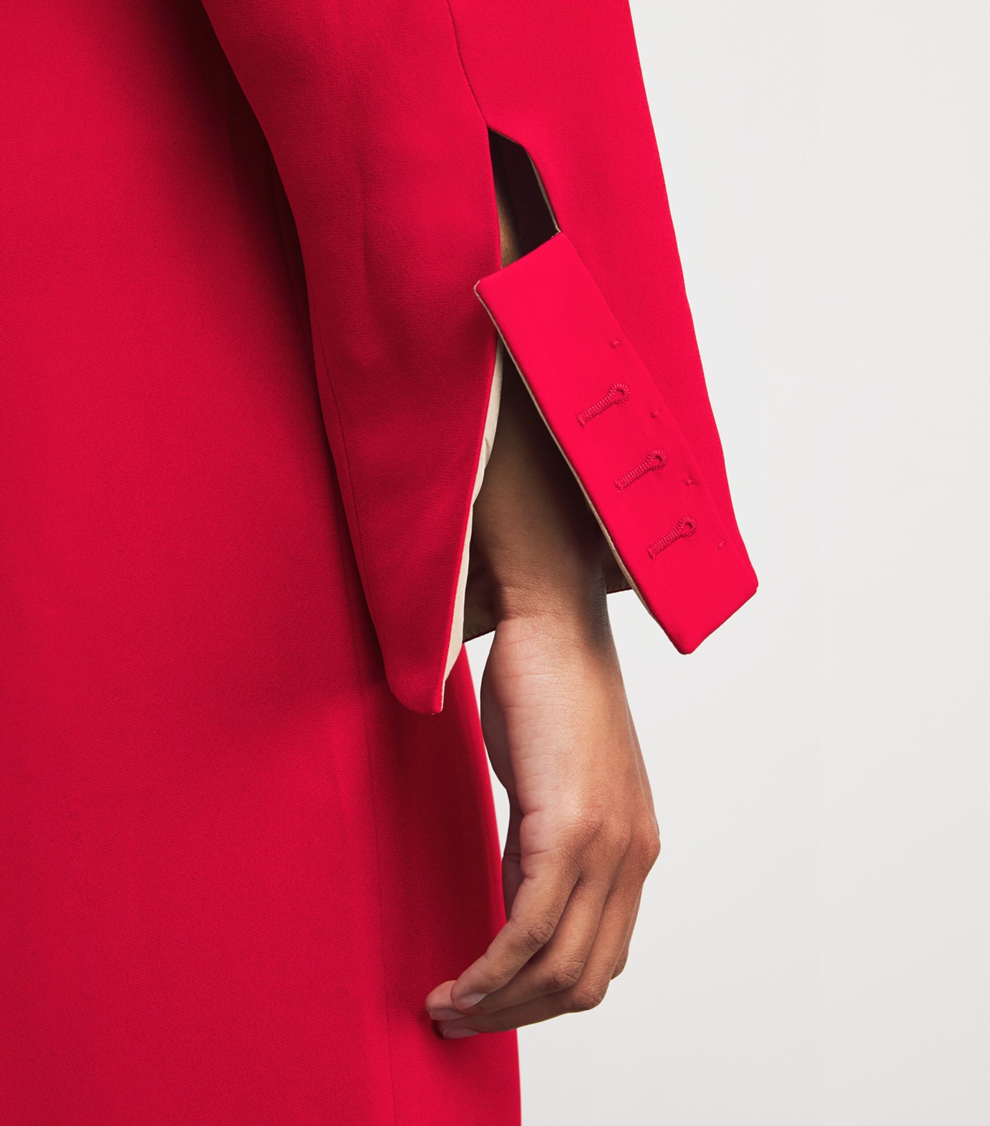 Carven Red Crepe Midi Dress