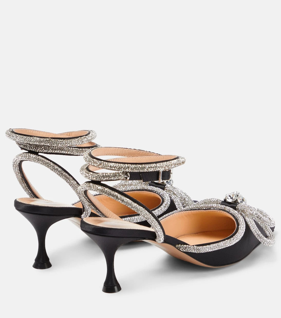 Mach & Mach - Double Bow 65 embellished satin pumps