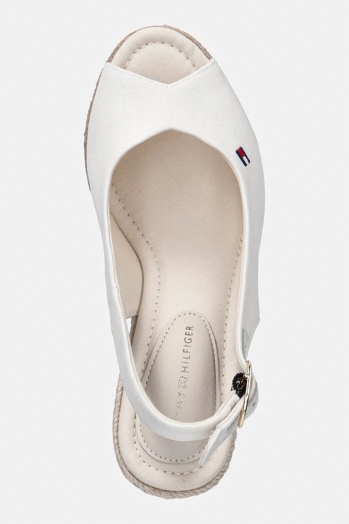 Tommy Hilfiger eğimli platformlu sandalet FLAG HIGH WEDGE ESPAD SLINGBACK