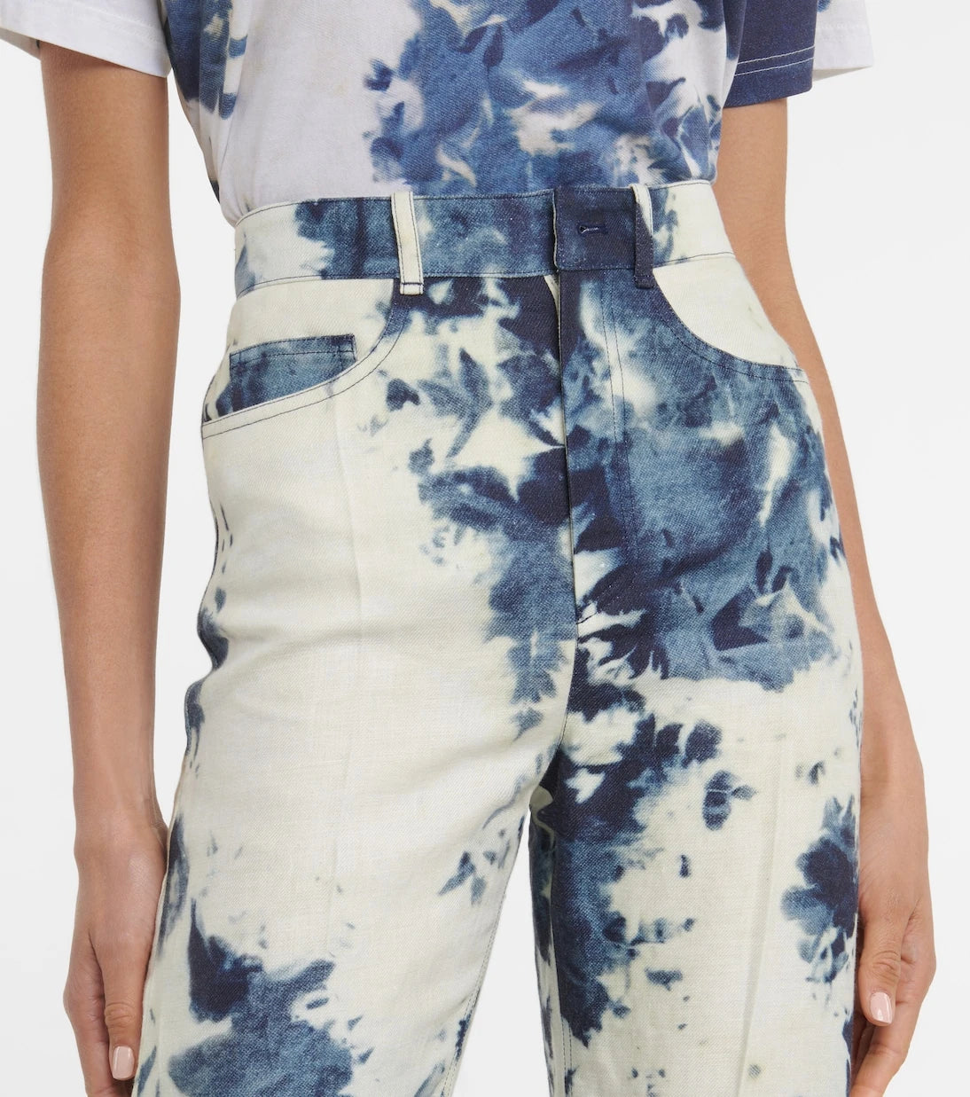 Chloé - Tie-dye linen flared pants