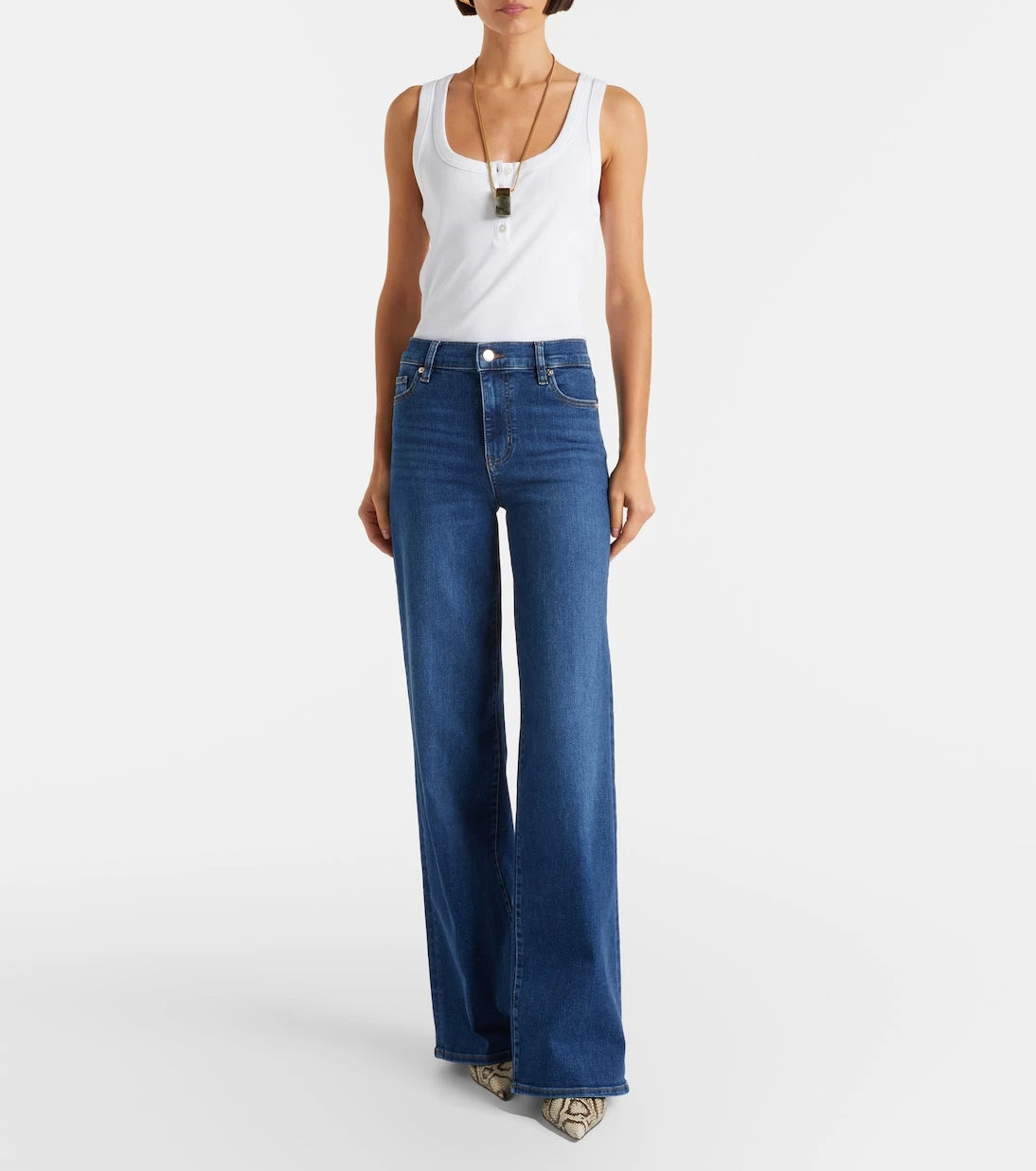 Frame - Le Slim high-rise wide-leg jeans