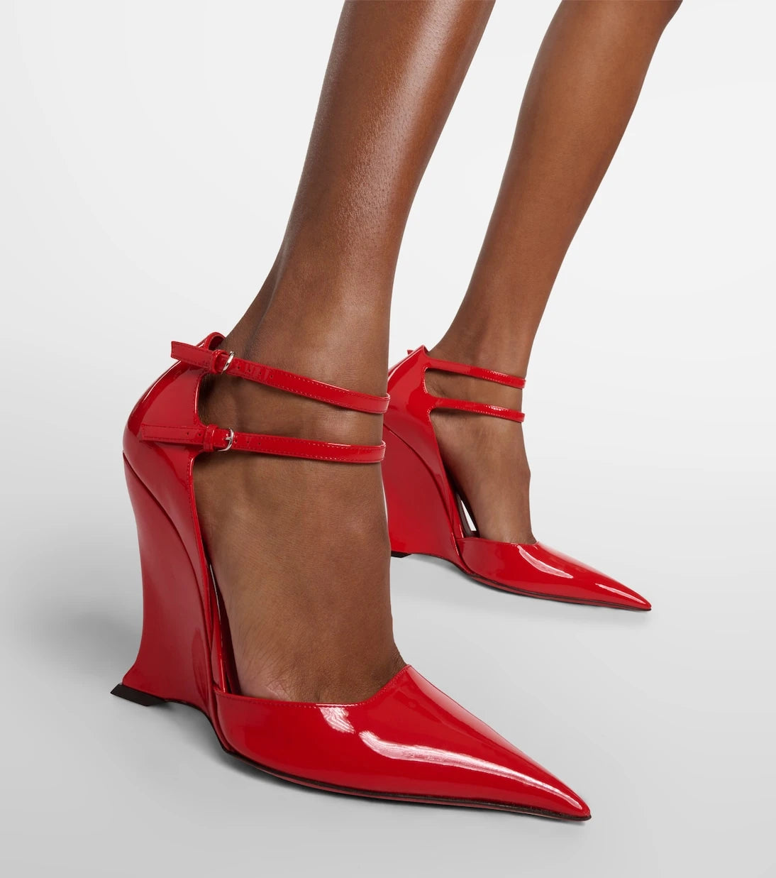 Ferragamo - Vidya X5 patent leather wedge pumps