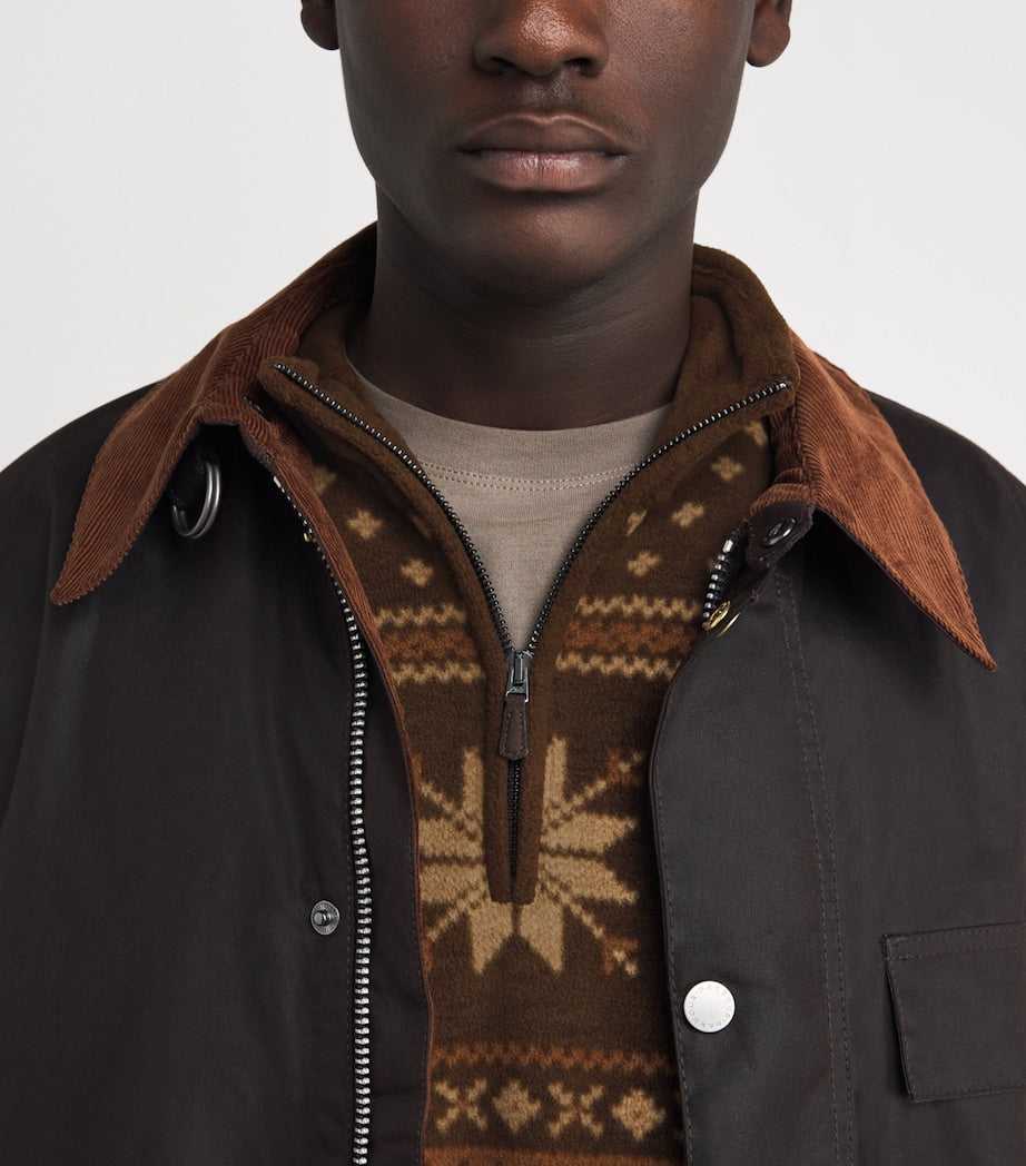 Brown Fleece Fair Isle Quarter-Zip Sweatshirt