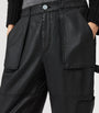Waxed Denim Mila Cargo Trousers COATED BLACK