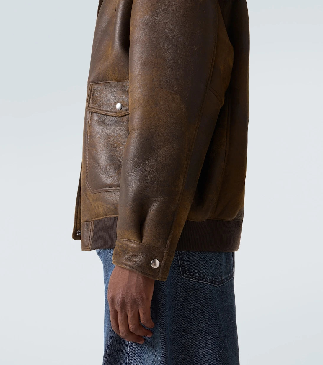 Miu Miu - Shearling-lined leather blouson jacket