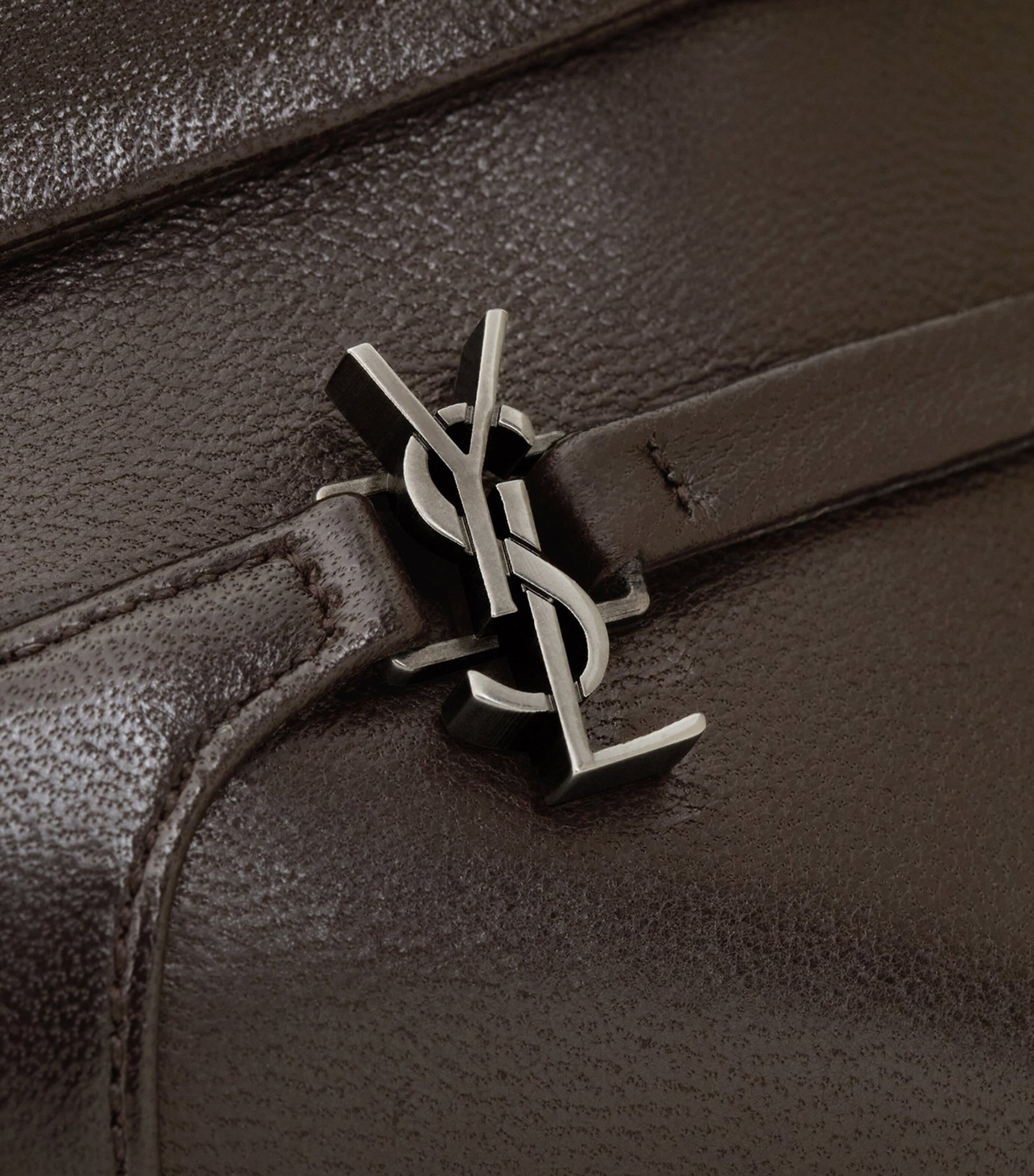 Saint Laurent Brown Leather Vicky Ankle Boots 90