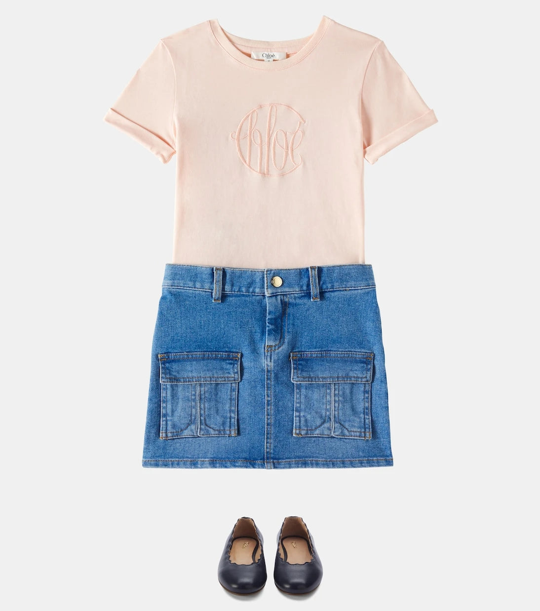 Chloé Kids - تنورة جينز كارغو