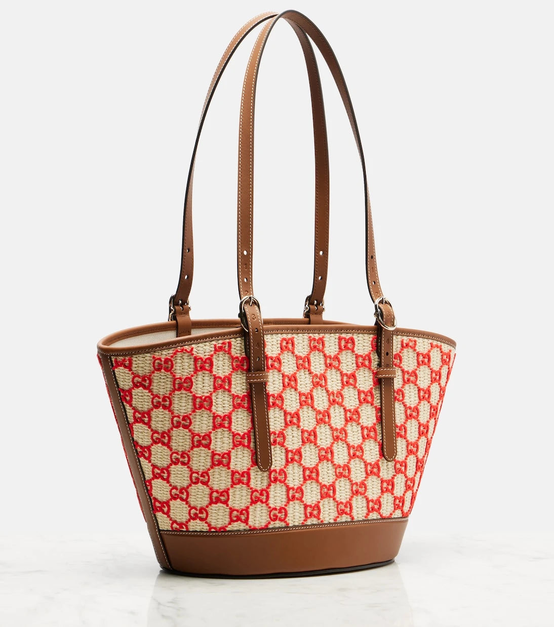 Gucci - GG Small raffia-effect tote bag