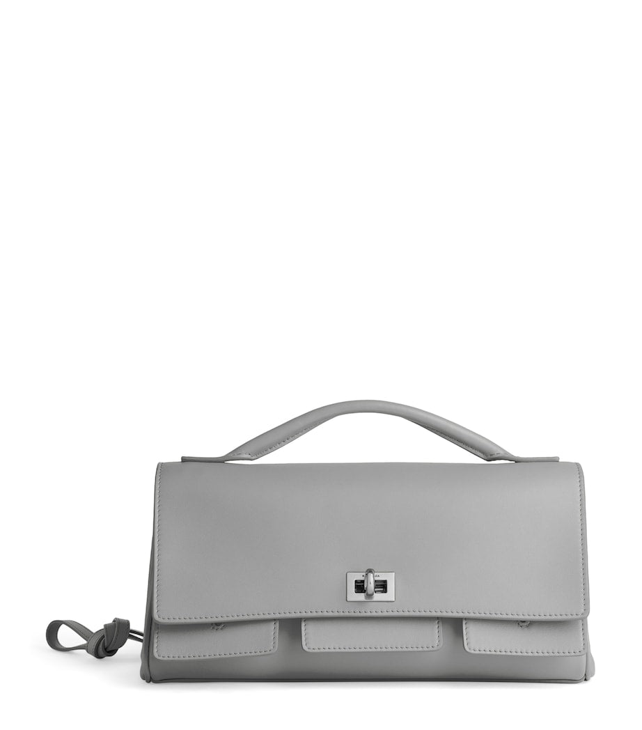 Balenciaga Black Small Calfskin Bel Air Clutch Bag