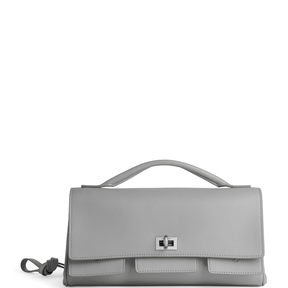 Balenciaga Black Small Calfskin Bel Air Clutch Bag